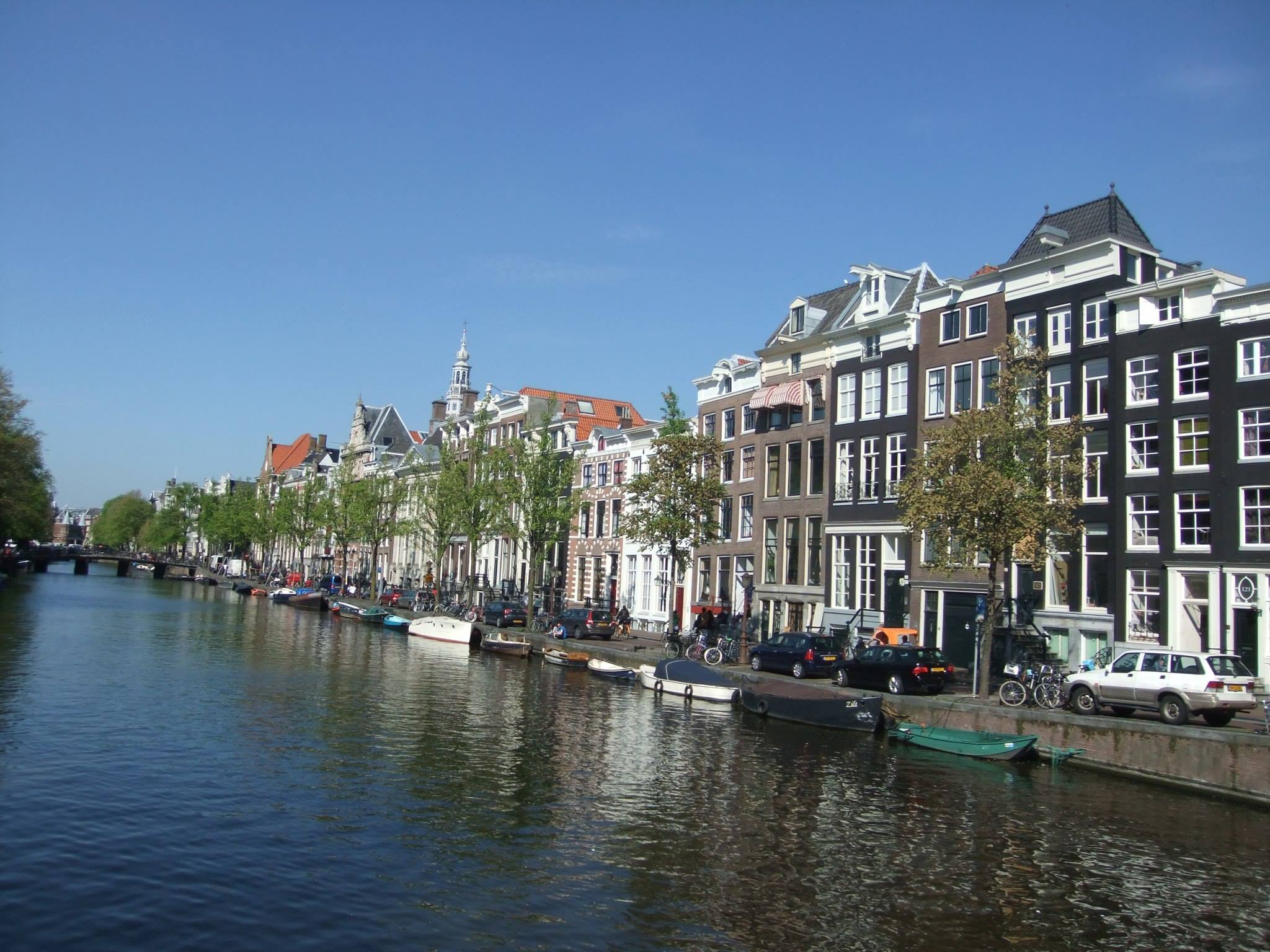 Canal houses in the sun